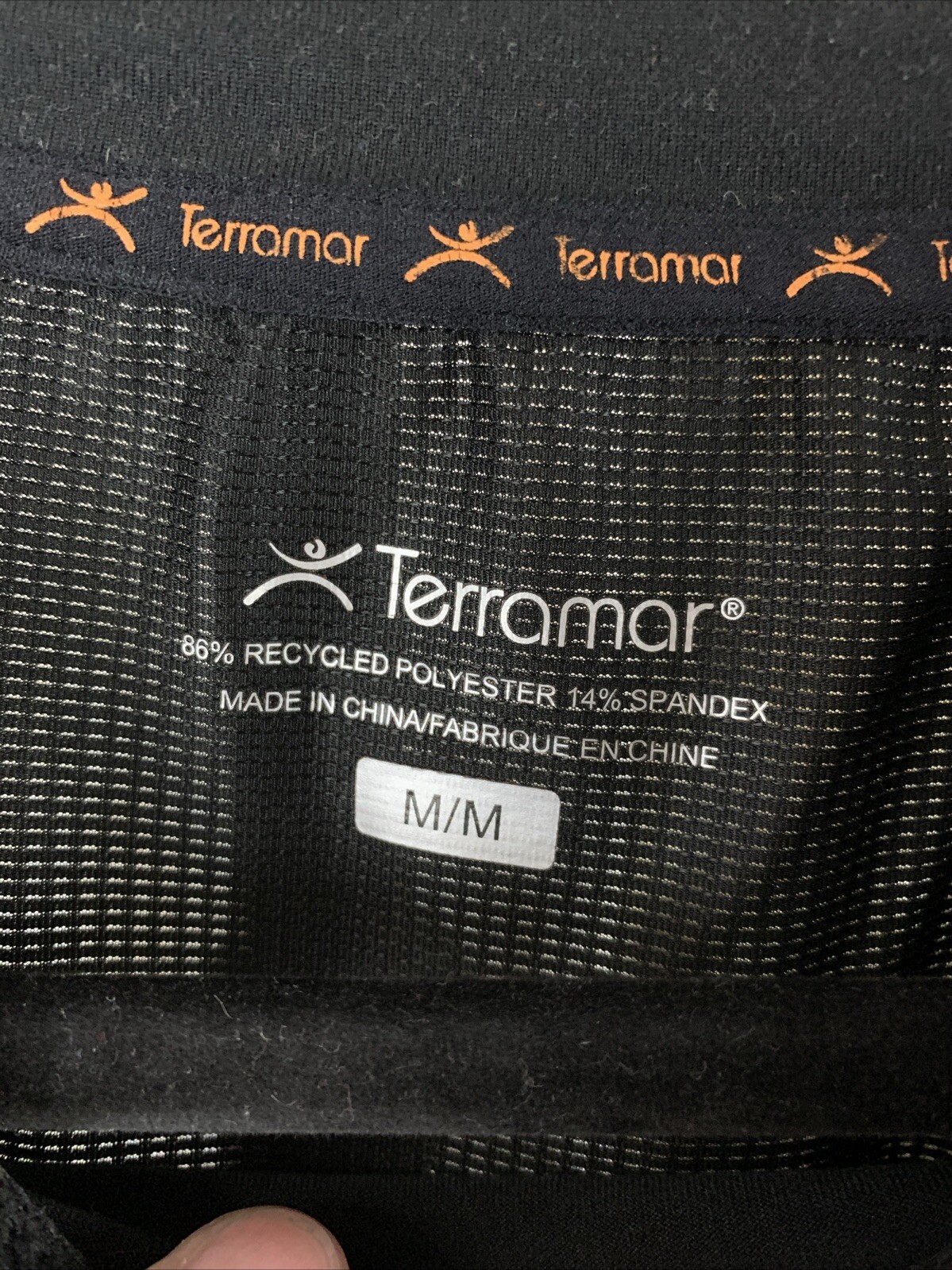 Terramar Mens Medium Black Long Sleeve Poly Base Layer Shirt