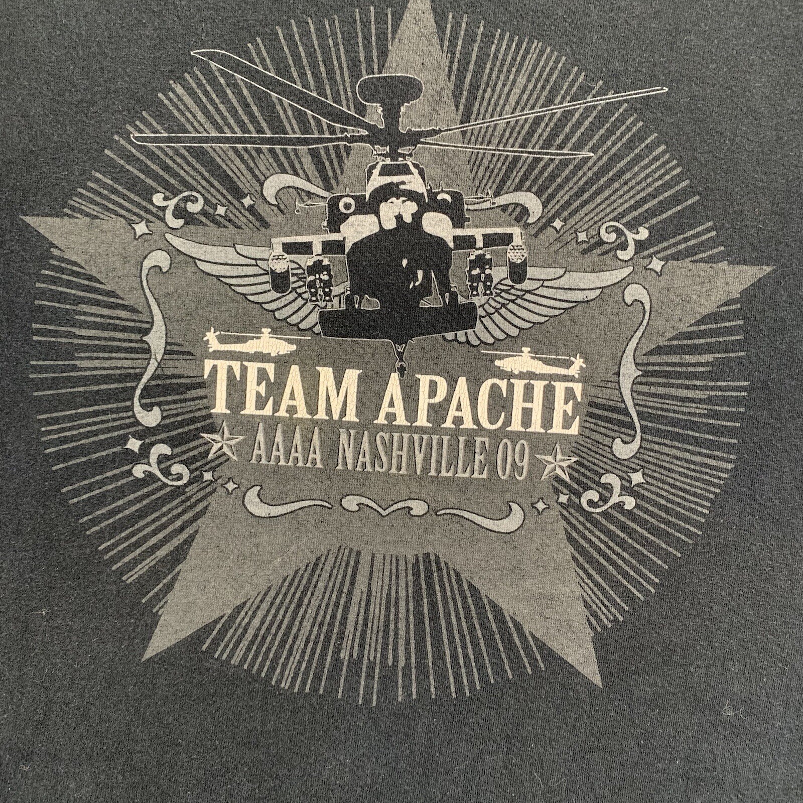 Apache Helicopter T Shirt Adult Medium AAAA Nashville 09 Black