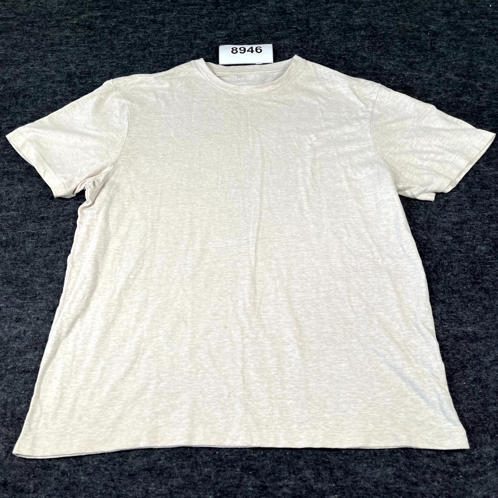 American Eagle Outfitters T Shirt Mens Large Beige Crew Neck Standard Fit Casual