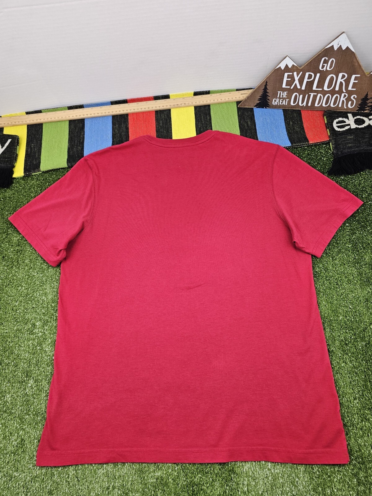 Lacoste men crewneck graphic tshirt size L 7 red vintage style logo cotton peru