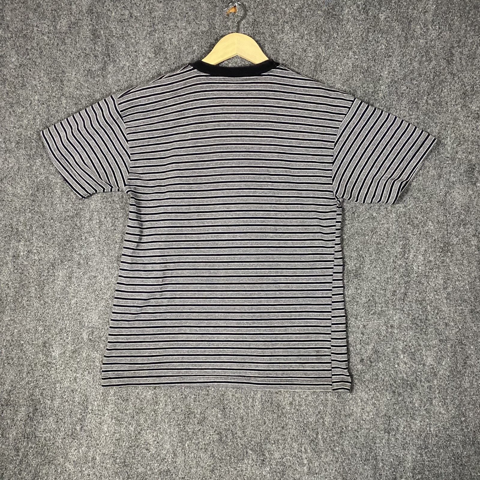 VINTAGE Canyon River Blues Ringer T Shirt Mens Large Blue Grey Striped 90s Blank