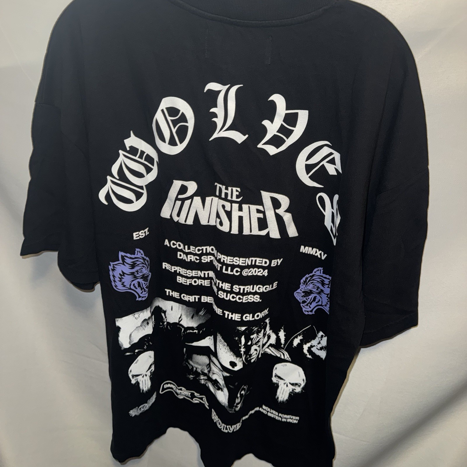 Darc Sport x Marvel Hero Series The Punisher Tee Size Large Black/Purple NEW