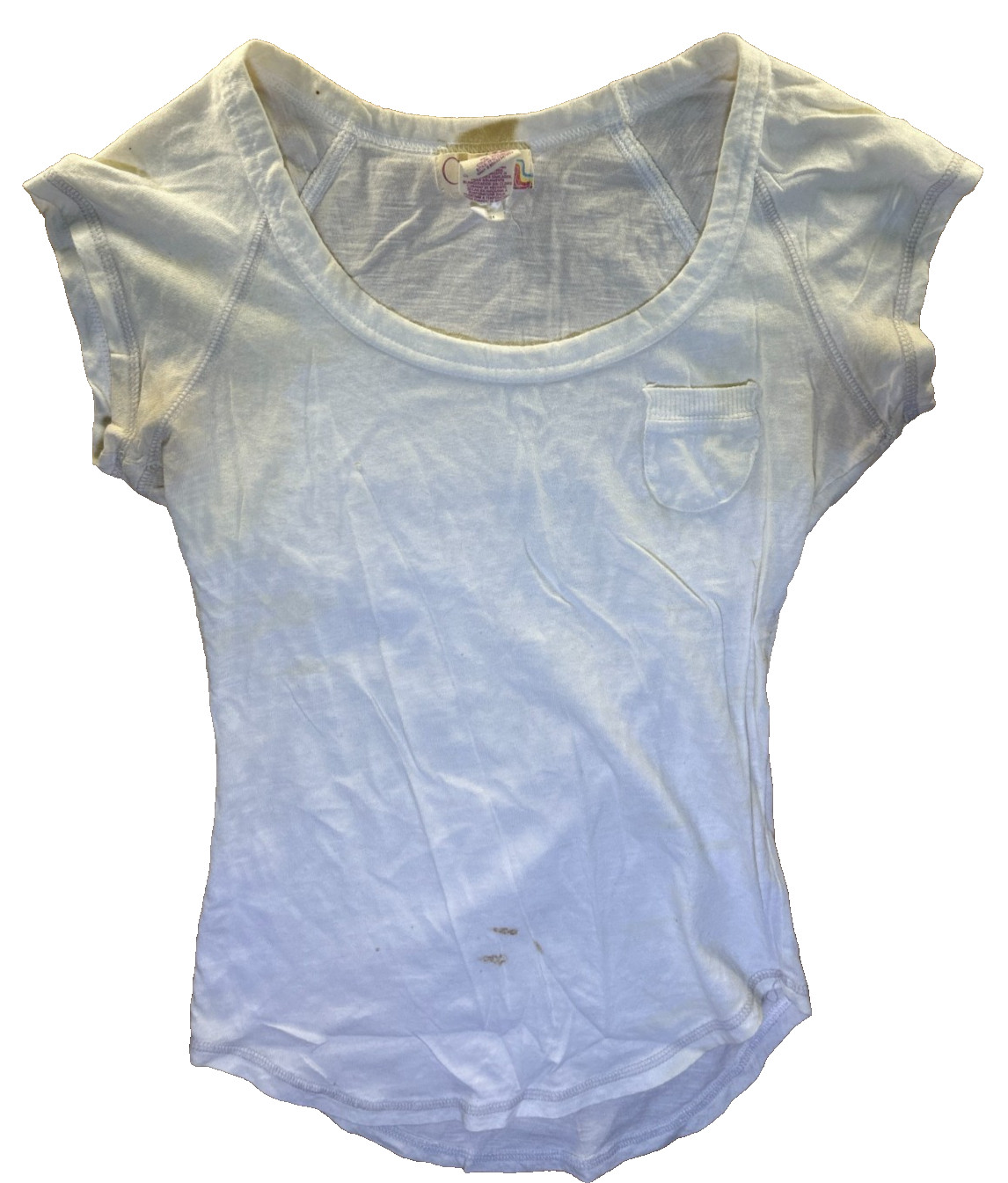 OP White Organic Cotton Scoop Neck Pocket Tee Juniors S (3–5) Casual