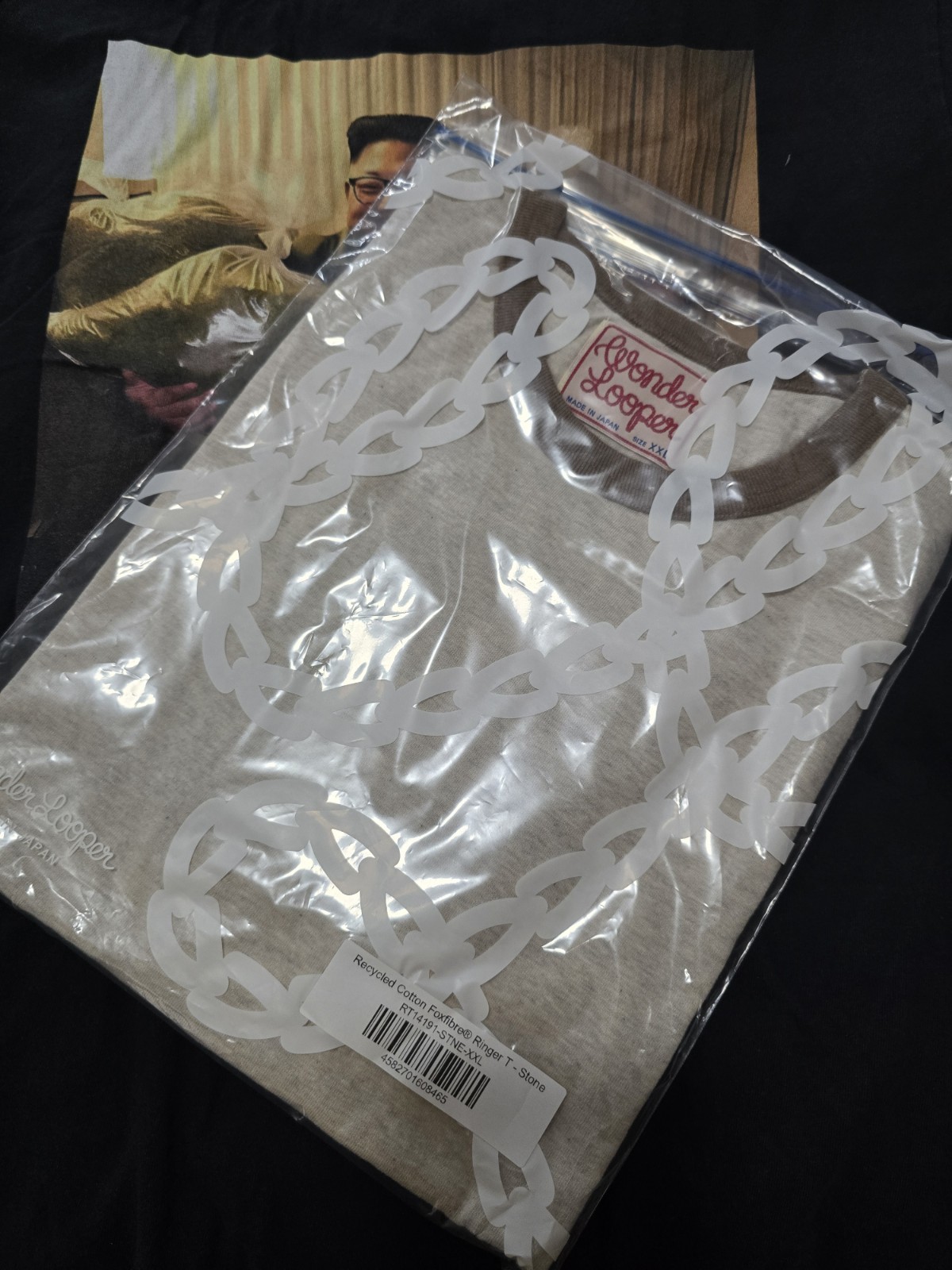 Wonder Looper Recycled Cotton Foxfibre Ringer T-Shirt Sand XXL