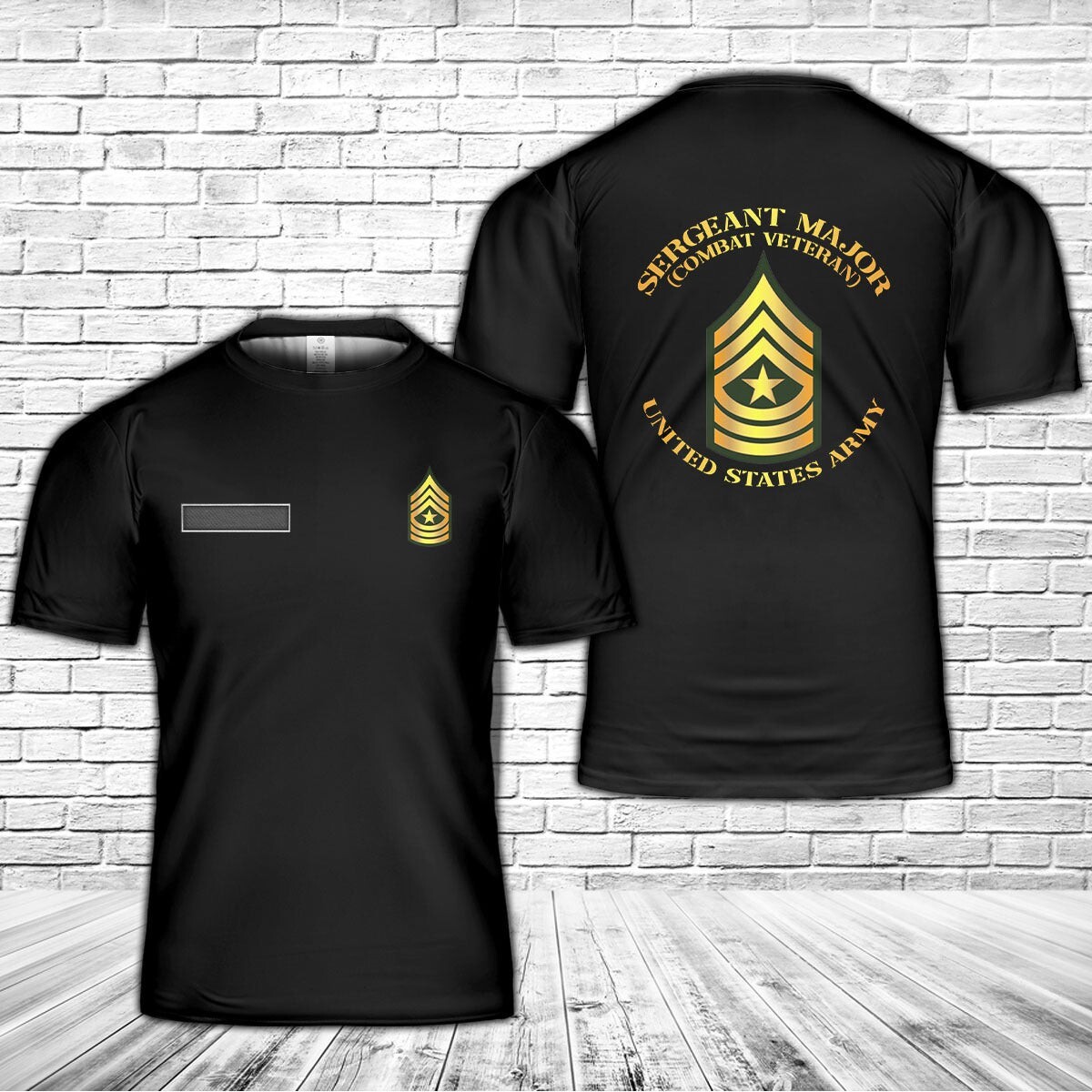 Custom Name US Army – Sergeant Major – SGM – Combat Veteran 3D shirt Size S-5XL