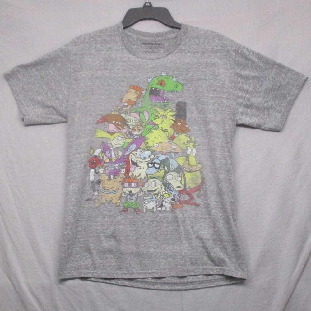Nickelodeon 90&rsquo;s Cartoon Characters Gray Men Size | M