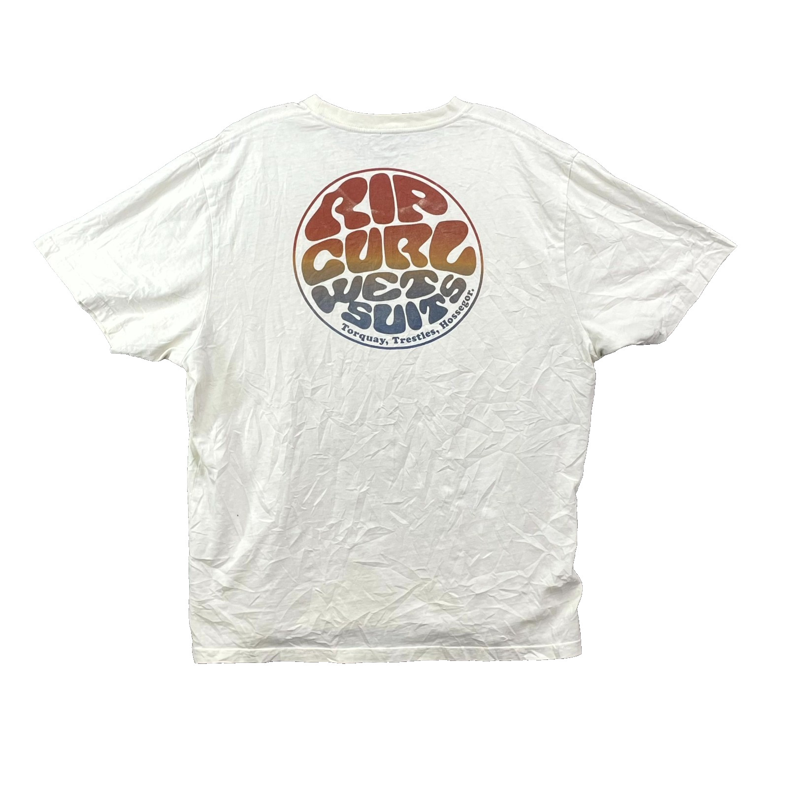Rip Curl T Shirt Mens XL White Relaxed Fit Graphic Print Preppy Skate Streetwear