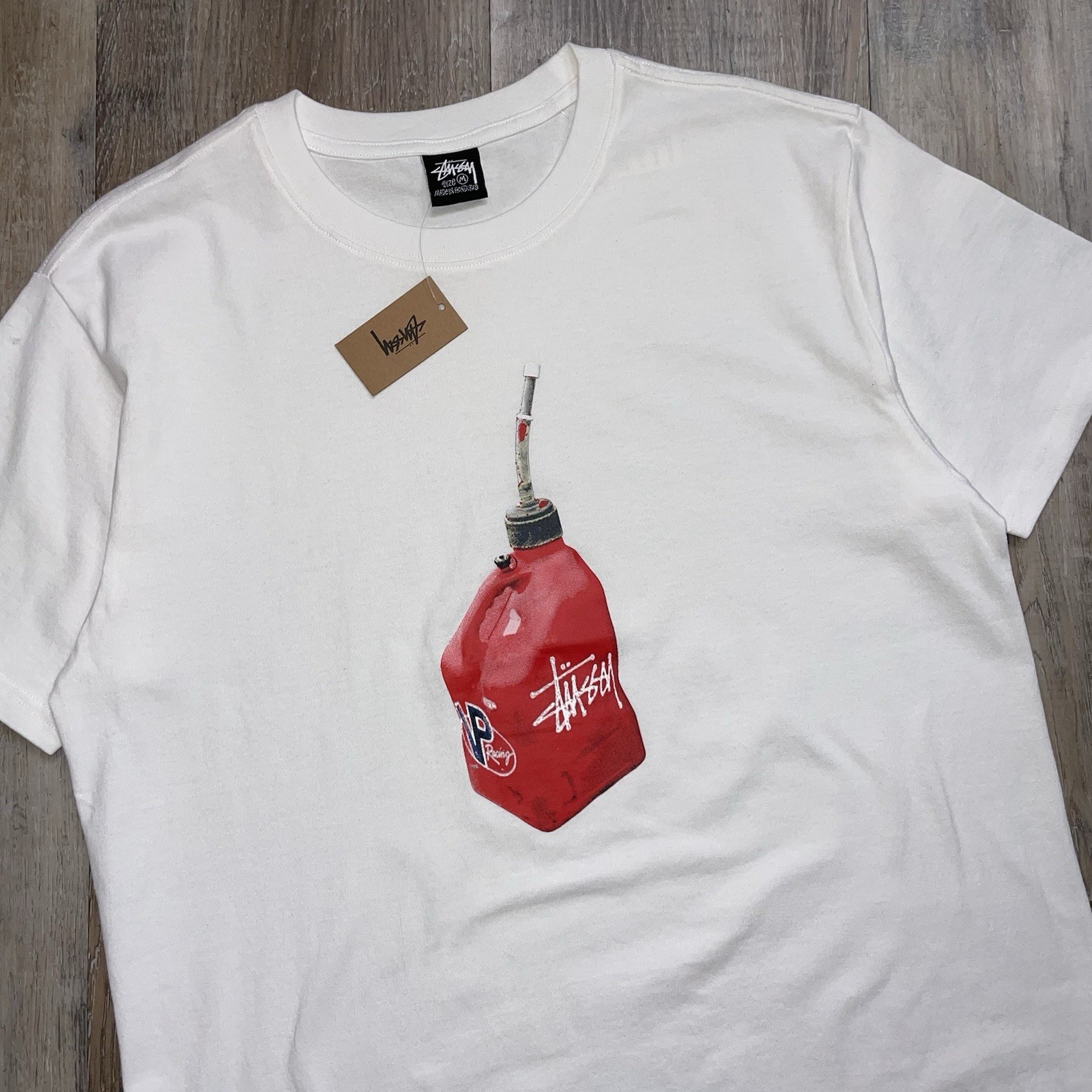 BNWT Stussy Vp Racing Fuel Tee Shirt Mens Medium/Large New Gas Ss24 Skate Car
