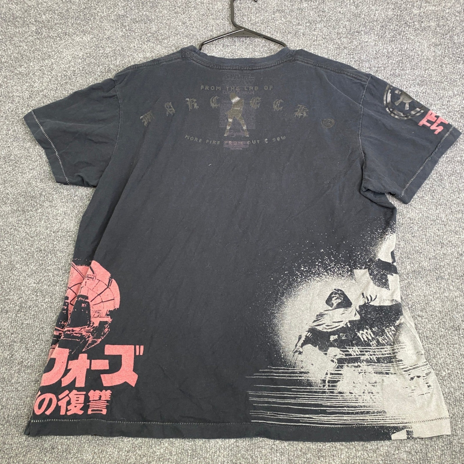 Marc Ecko Star Wars Darth Vader Shirt Mens XL Black y2k Cut & Sew Graphic Tee