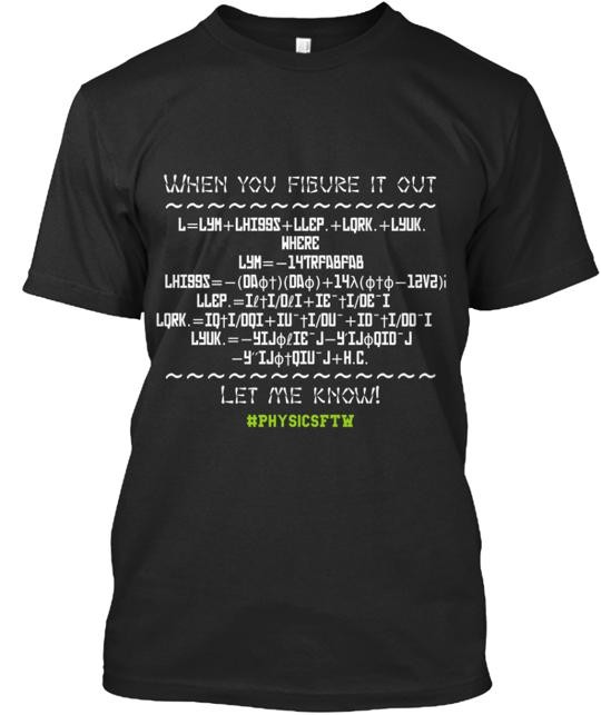 Standard Model Physics T-Shirt Made in the USA Size S to 5XL