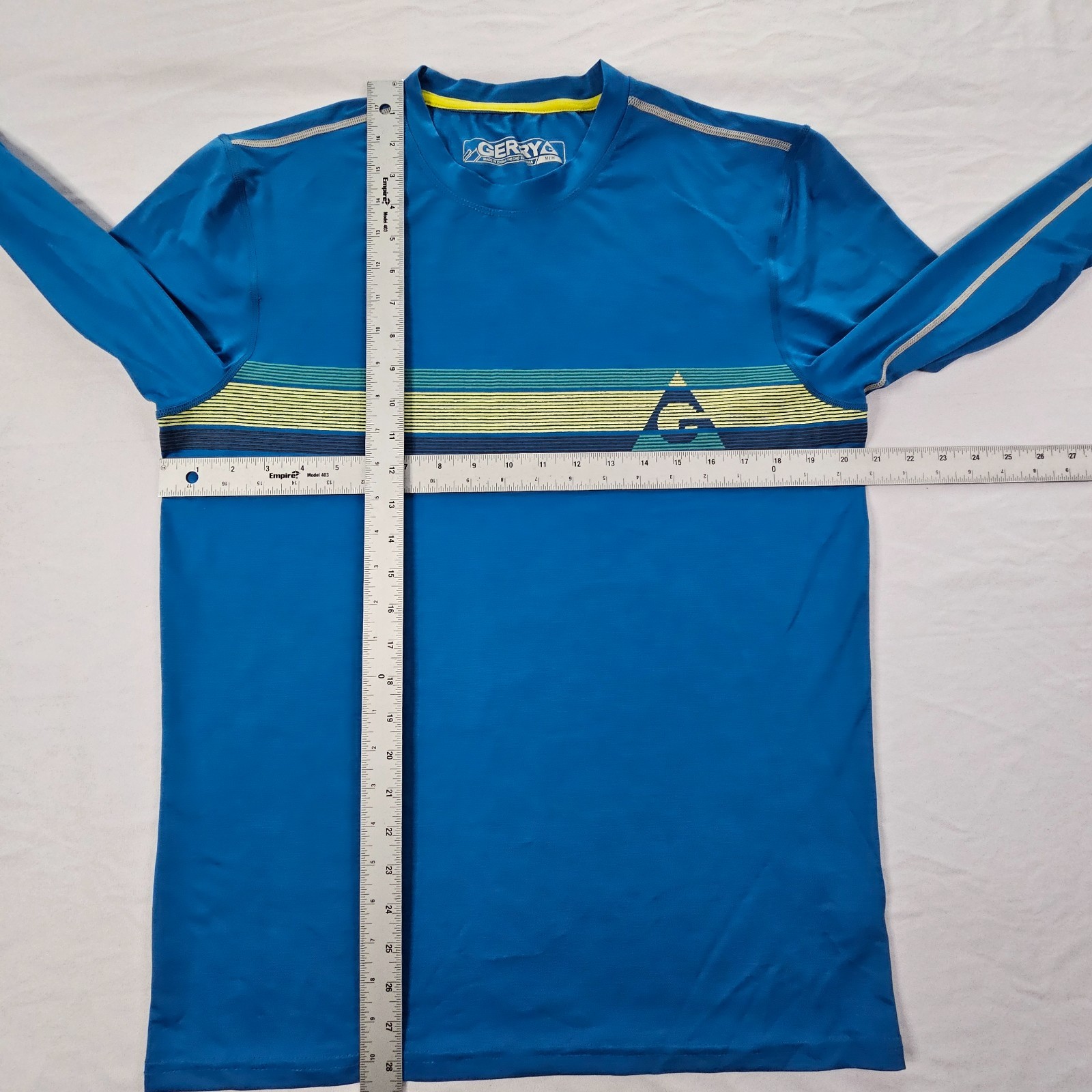 Gerry Blue Long Sleeve Polyester Spandex Performance T-Shirt Men&rsquo;s M