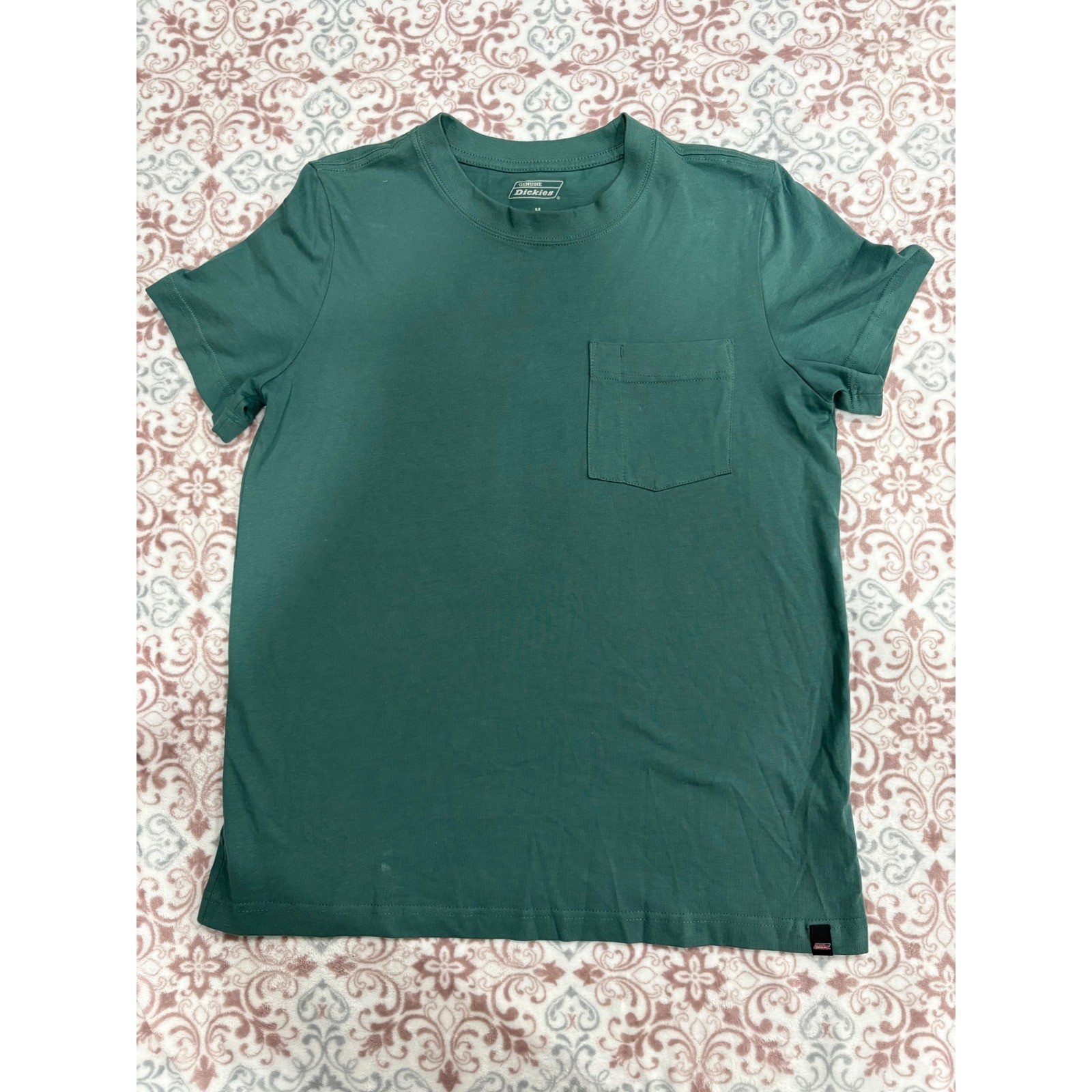 Genuine Dickies Mens Green Cotton Short Sleeve Pocket T-Shirt Size M RN20697