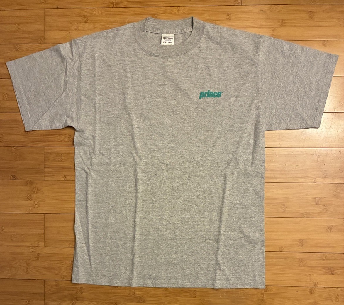 Vintage 90s Prince Tennis Double Sided Large Graphic Gray T Shirt Size Men’s L