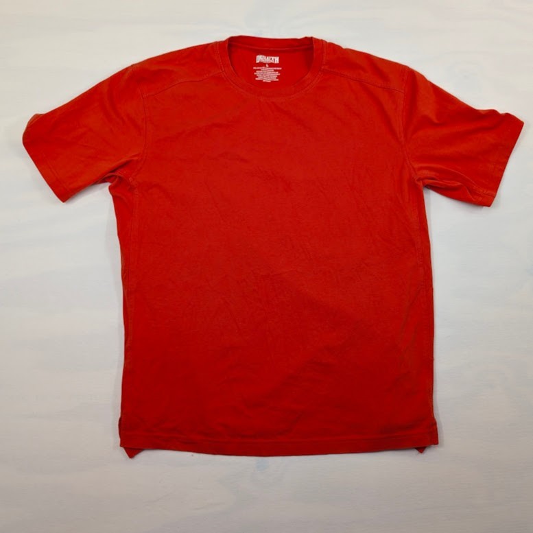 Lot Of 2 Duluth Trading Gray/Red Coolmax Short Sleeve T-shirt Size Large