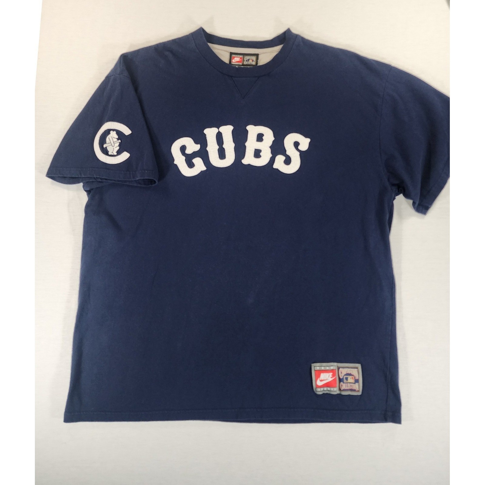 Vintage Nike Cooperstown Collection Chicago Cubs T-Shirt Men XL Navy Blue MLB 04