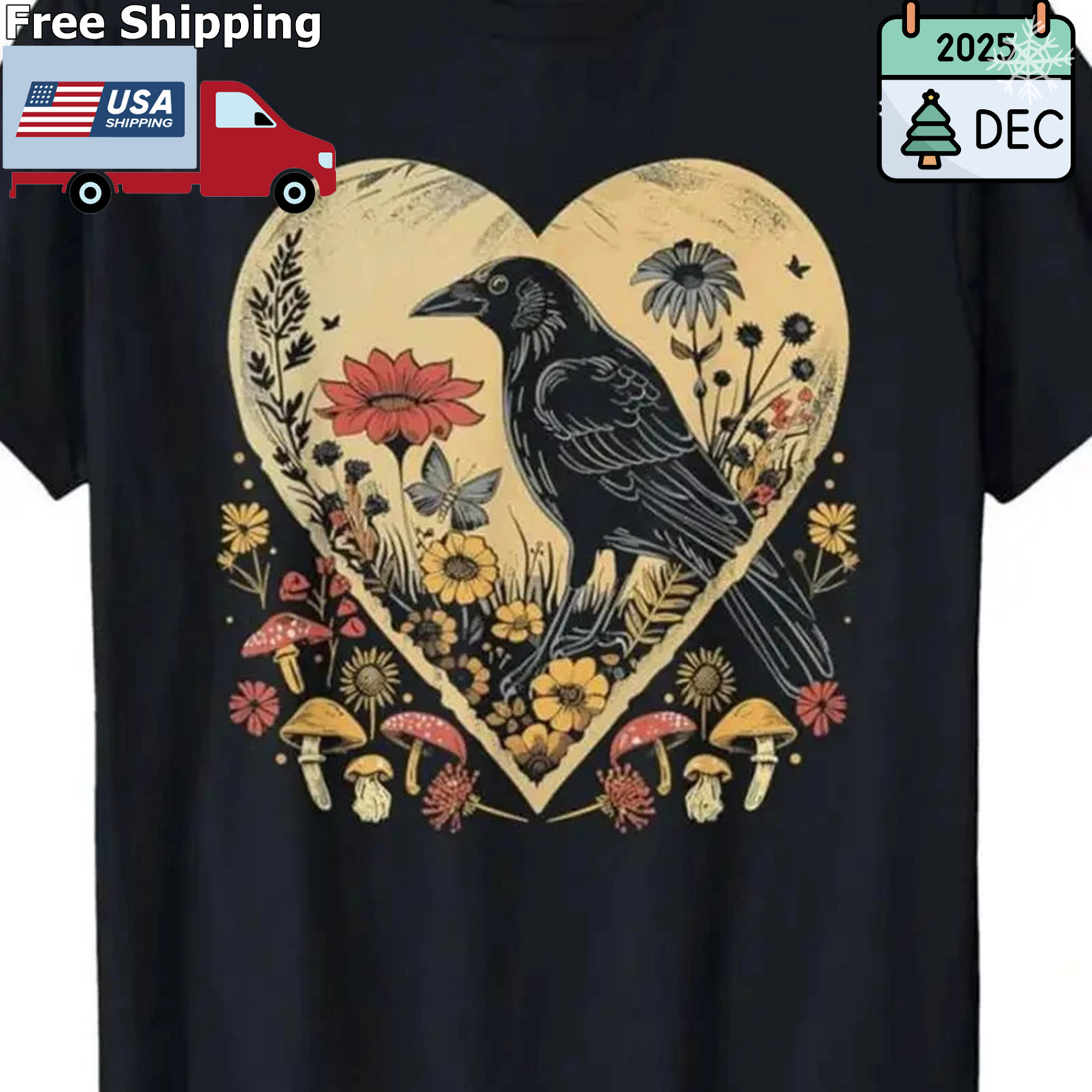 Black Crow&rsquo;S Villa1pc, 100% Cotton, Washed Printed T-Shirt, Seasonal Casual Men&rsquo;