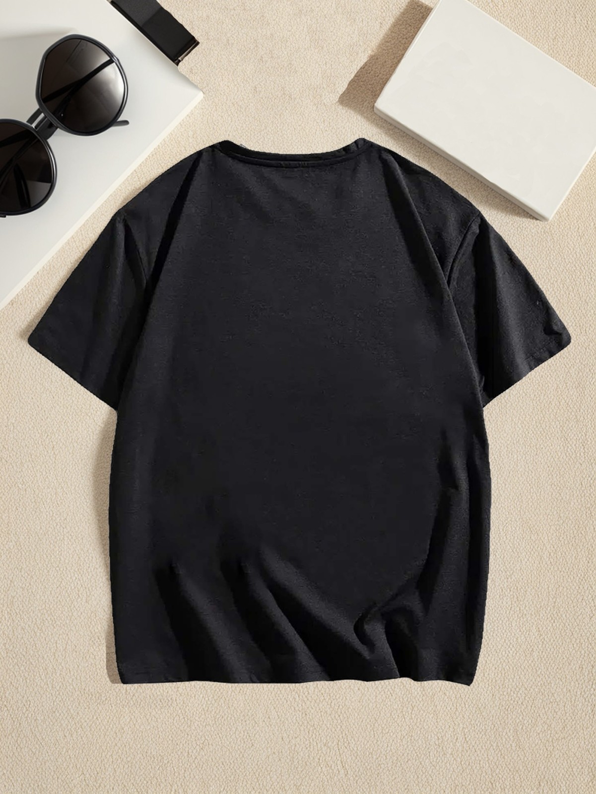 180g T-shirt Mens Casual Comfy Crew Neck – Soft Slight Stretch Polyester Fa