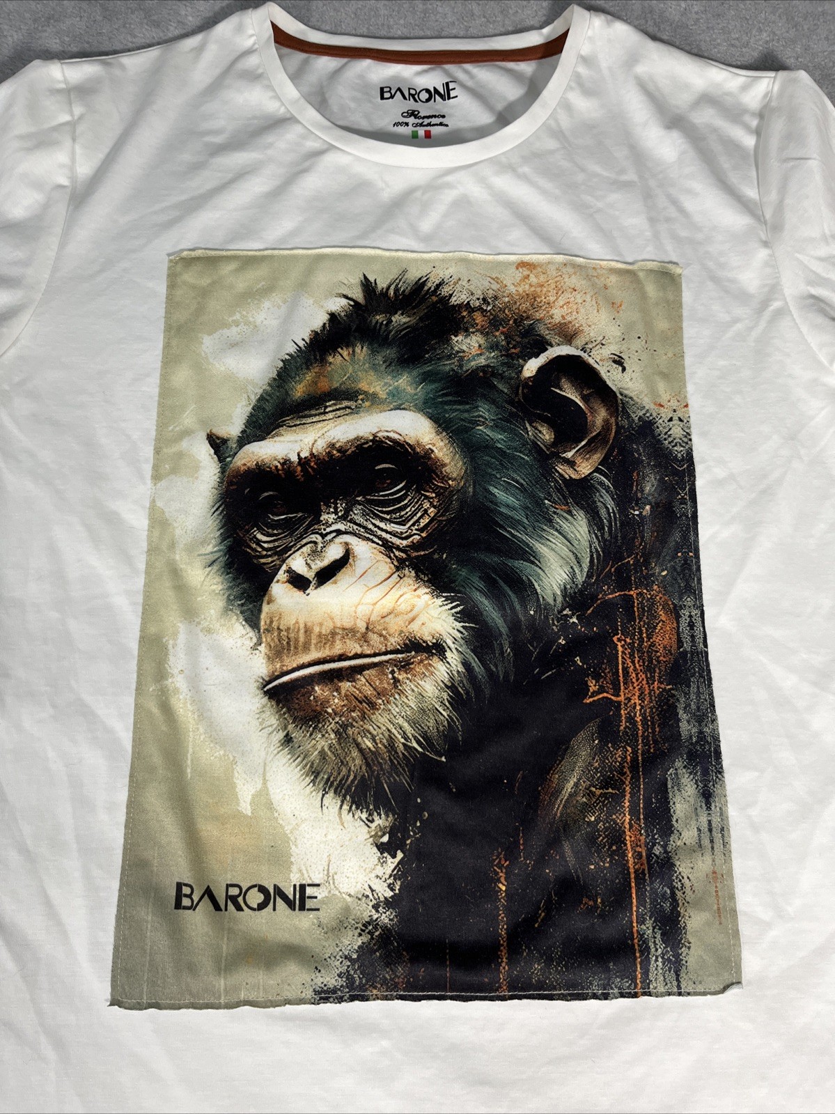 BARONE Tee-Shirt Men’s Sz XL MADE IN ITALY 95% Polyester 5% Elastane Stretch