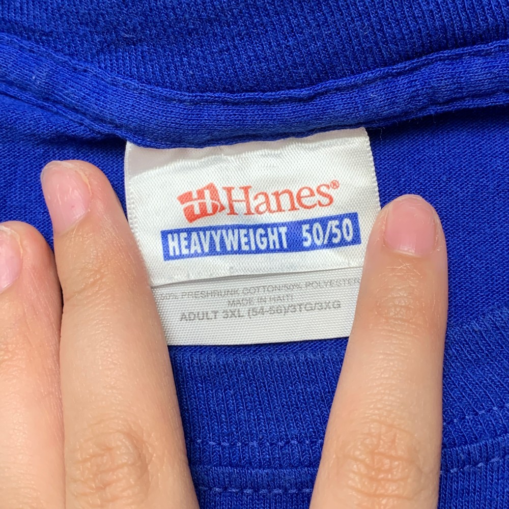 Hanes Heavyweight 50/50 Ogden Chrome T Shirt Adult 3XL 54-56 Blue Cotton Graphic