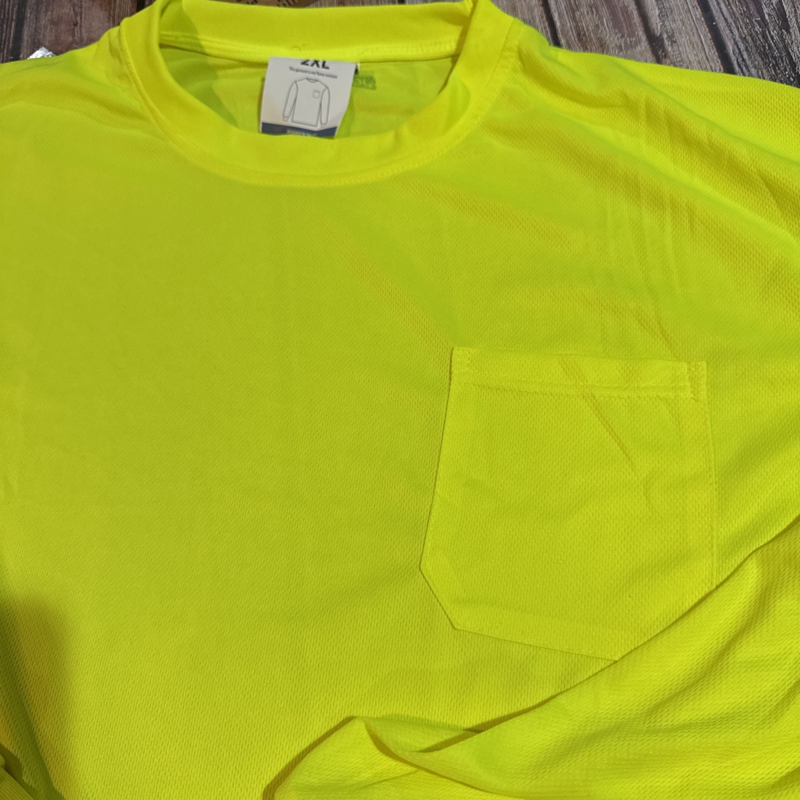 Hi Vis YELLOW Safety T Shirt XXL Fast Drying Long Sleeve JORESTECH