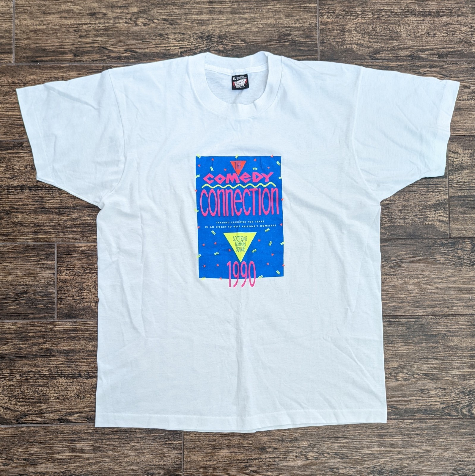 Vintage 1990 The Comedy Connection Scottsdale Fashion Square Mall Tshirt Size XL