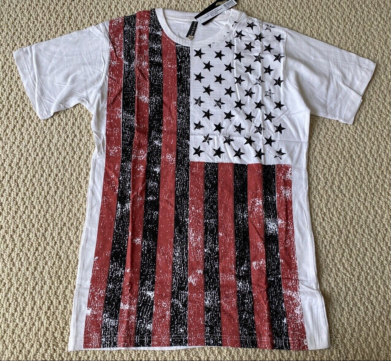 NWT Men&rsquo;s Hawk&rsquo;s Bay American Flag Stars & Stripes Tee Shirt ALL SIZES S-2XL