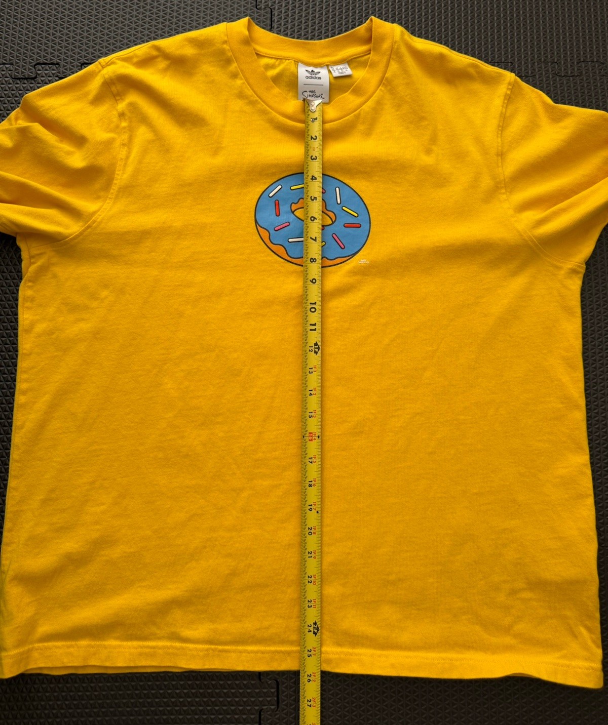 ADIDAS ORIGINALS THE SIMPSONS SHIRT XL HOMER SIMPSON DOUGHNUT YELLOW Pre Owned