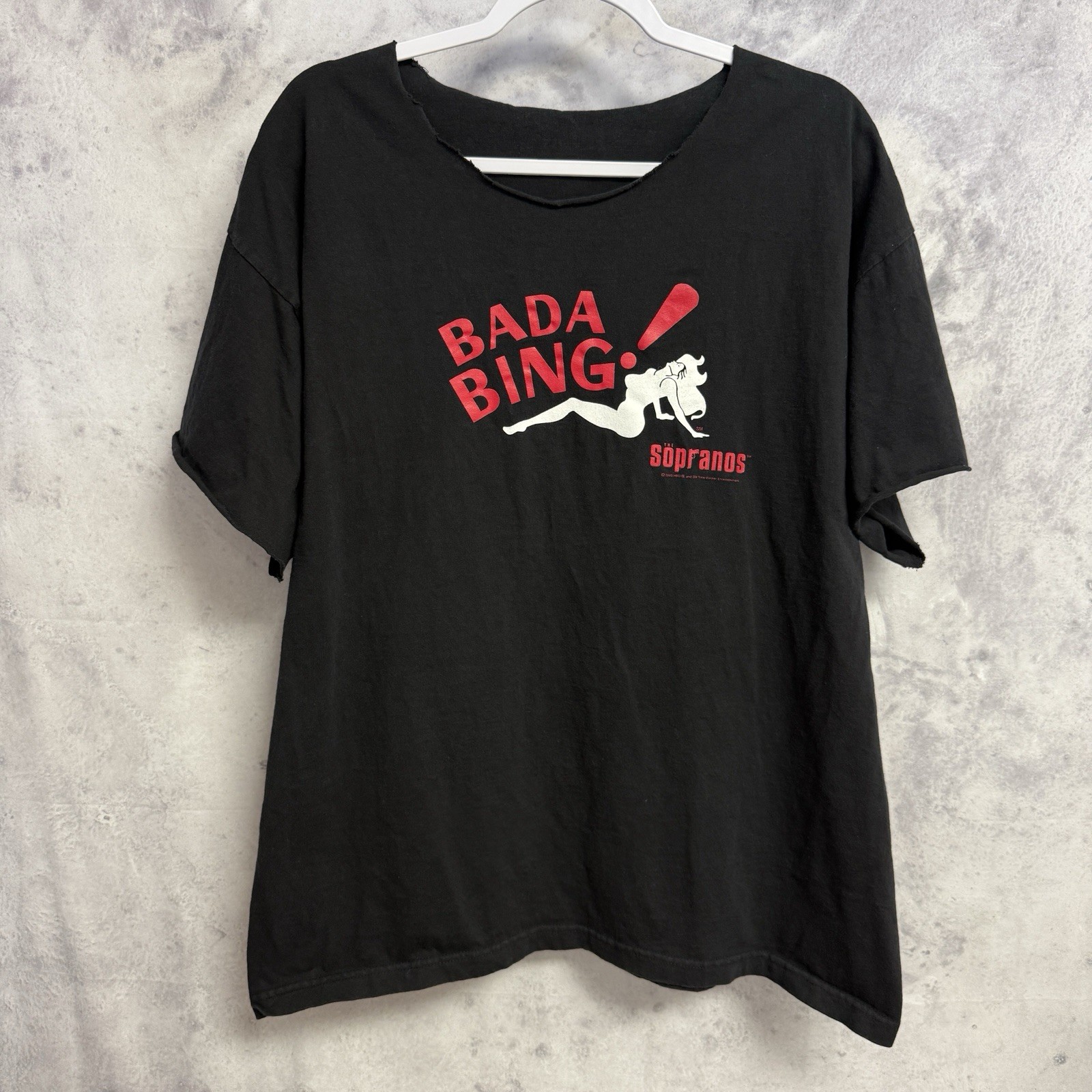 Vintage Sopranos Bada Bing! Shirt Mens XL Black Satin Dolls Club 2000s