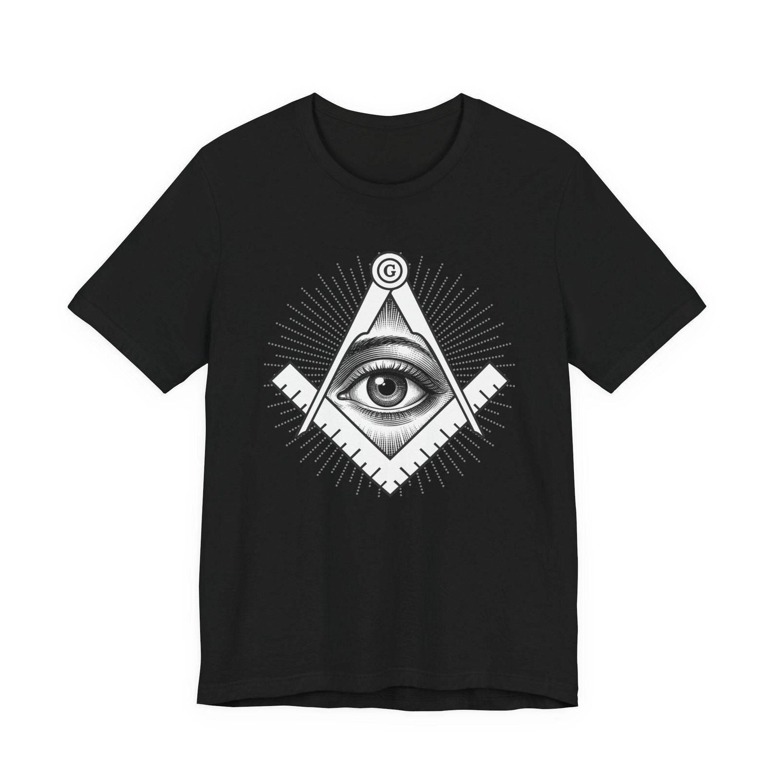 All-Seeing Eye Square and Compass T-Shirt | Esoteric Symbolism Tee