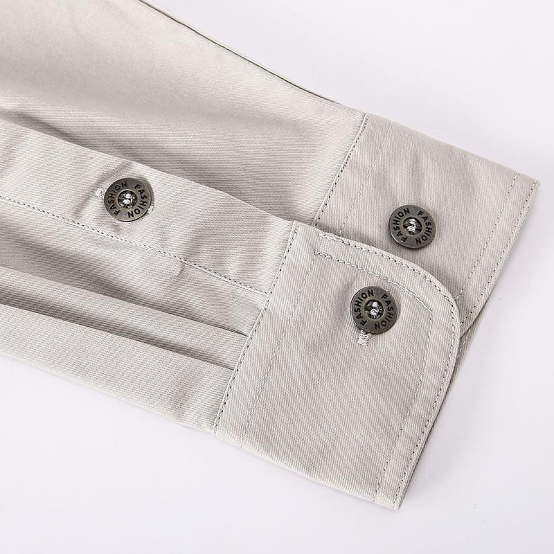 Men&rsquo;s Long-Sleeve Western Shirts Cotton Button-Up Military Style