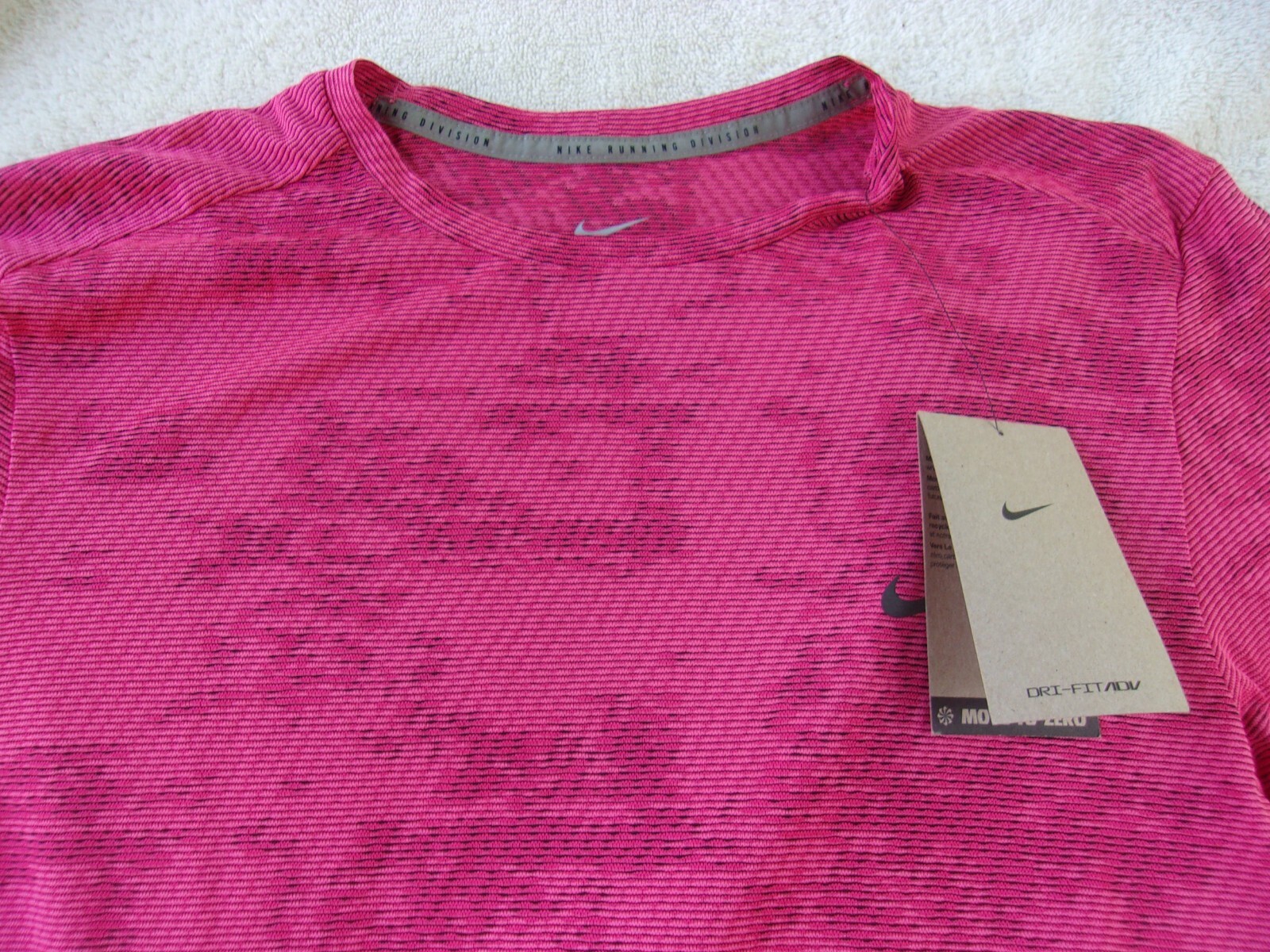 NWT Nike dri fit ADV running T, mens XS, pink-red, $85