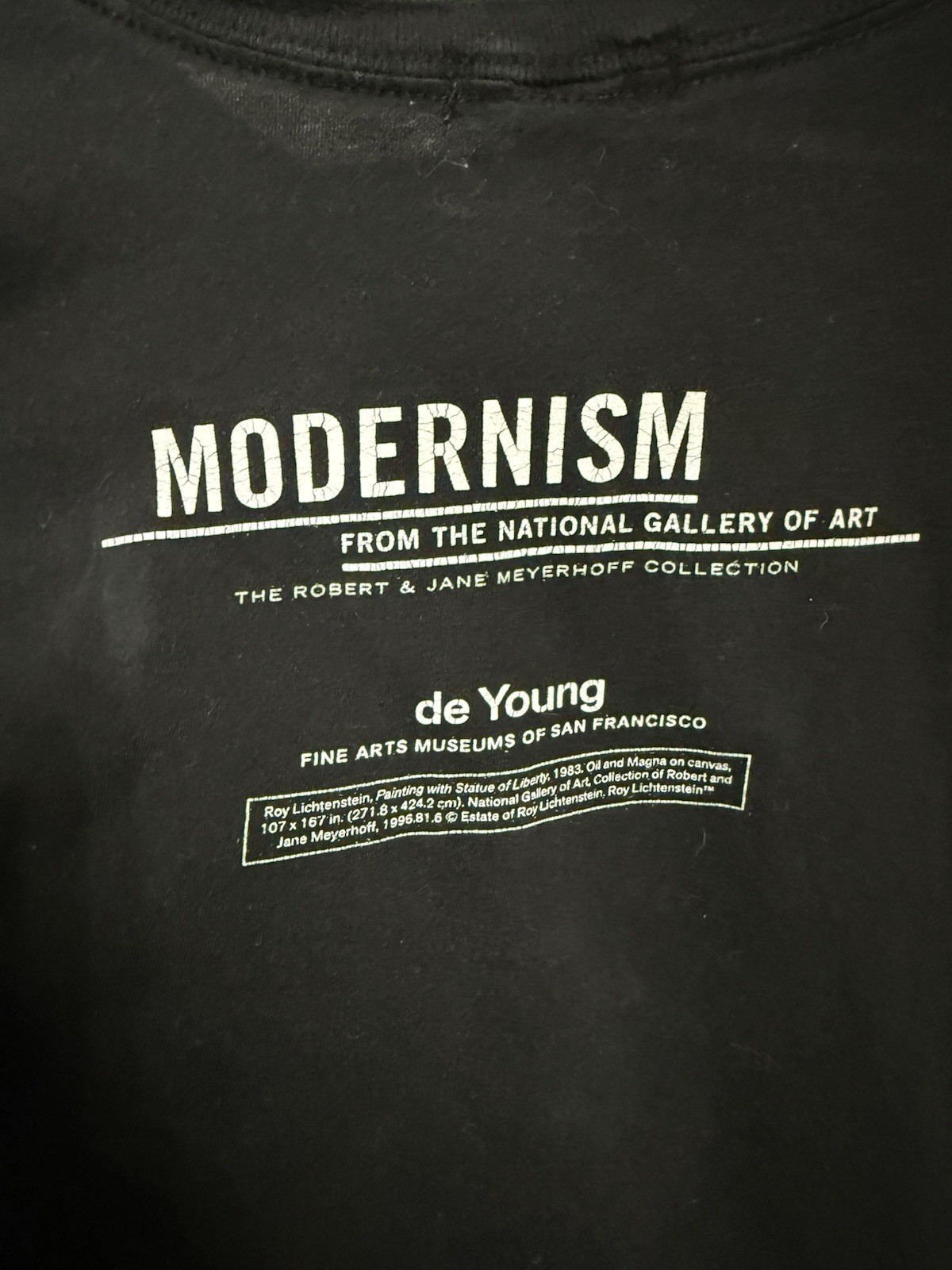Rare De Young Museum Roy Lichtenstein Famous Statue Of Liberty Mens Large