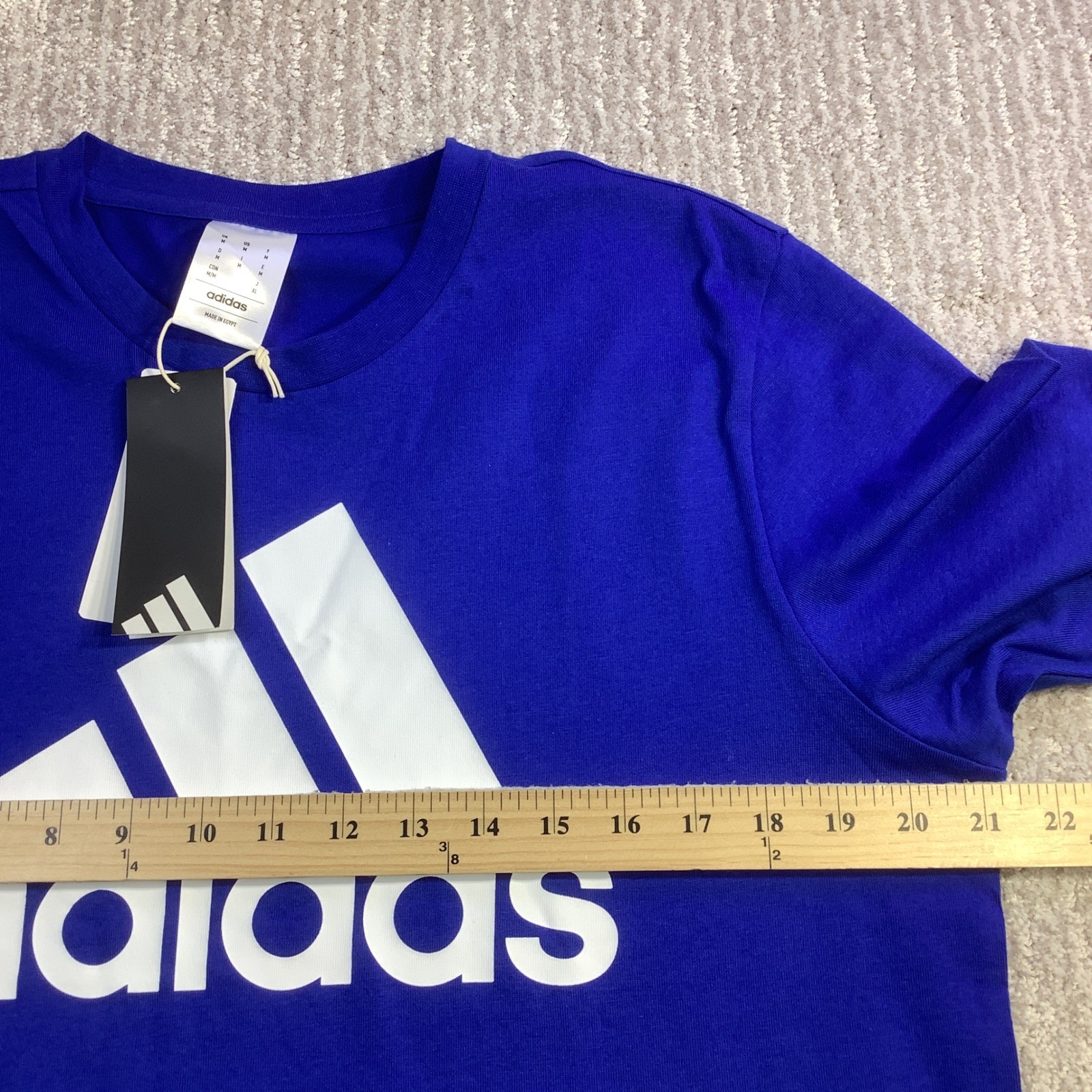 Adidas Mens Big Logo T-Shirt Team Royal Blue White Size M NWT