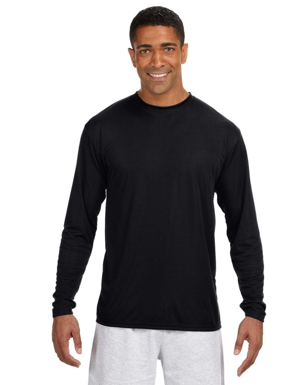 A4 Mens Dri-Fit 100% Polyester UPF 44+ UV Performance Long Sleeve T-Shirt N3165