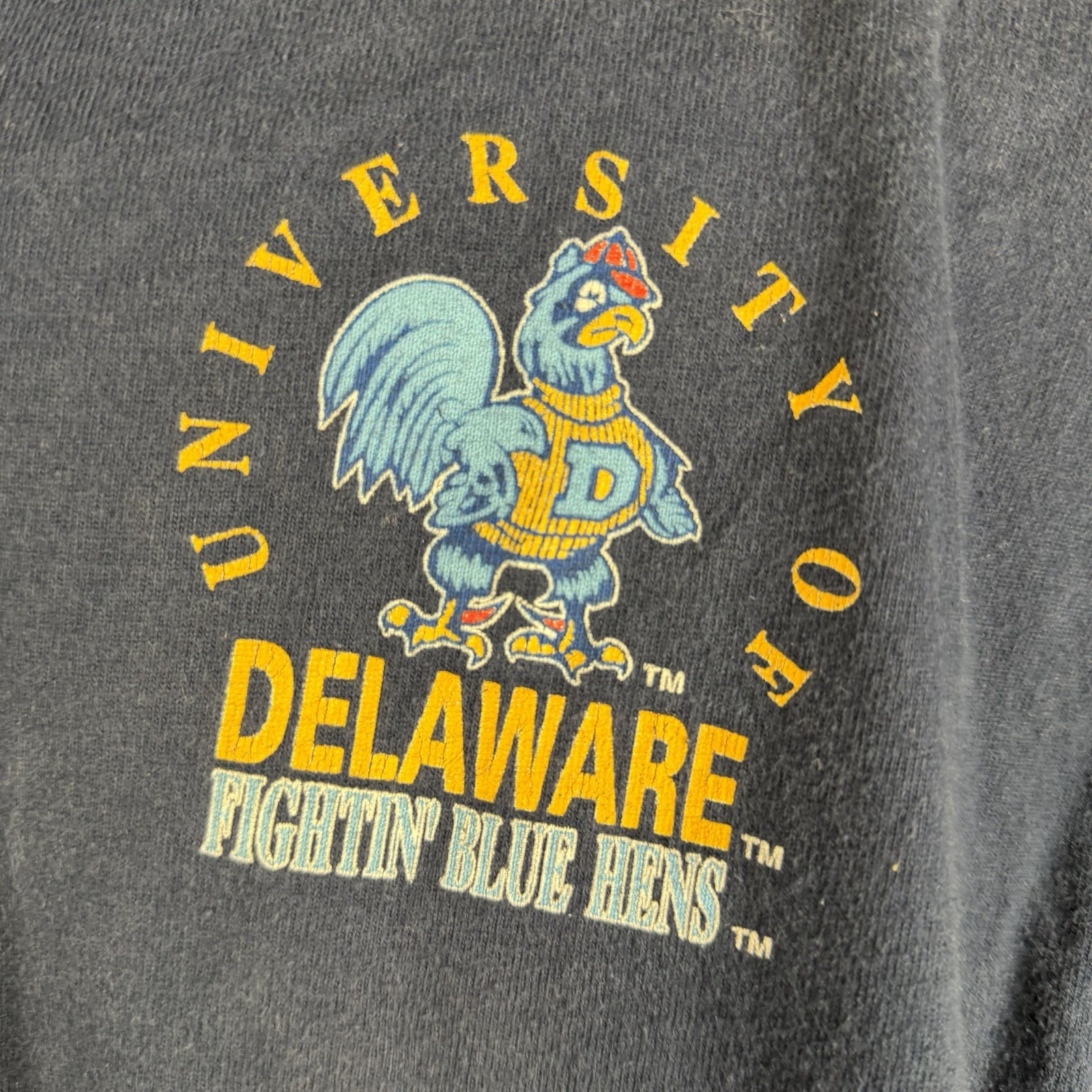 Vintage Jostens Sportswear Delaware Blue Hens Henley T Shirt Small Blue Rare