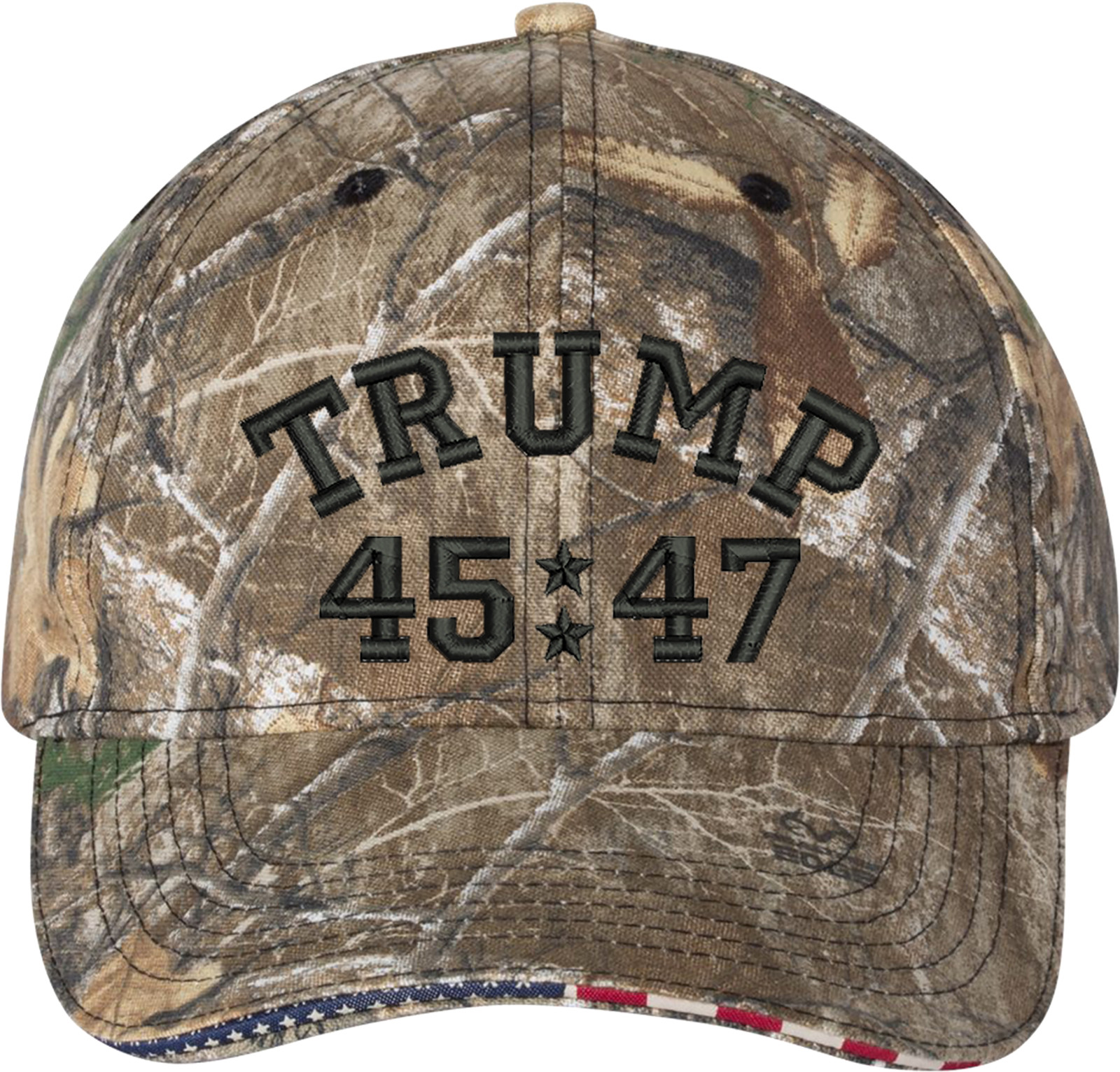 Trump 45/47 Embroidered Camo Structured Adjustable One Size Fits Most Hat