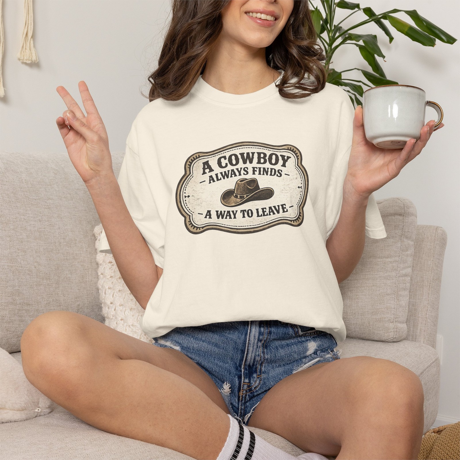 A Cowboy Always Finds A Way To Leave T-shirt | Western Graphic Tee