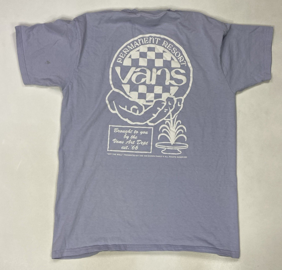 Vans Permanent Resort Art Dept Graphic T-shirt Men Large Purple Short Sleeve