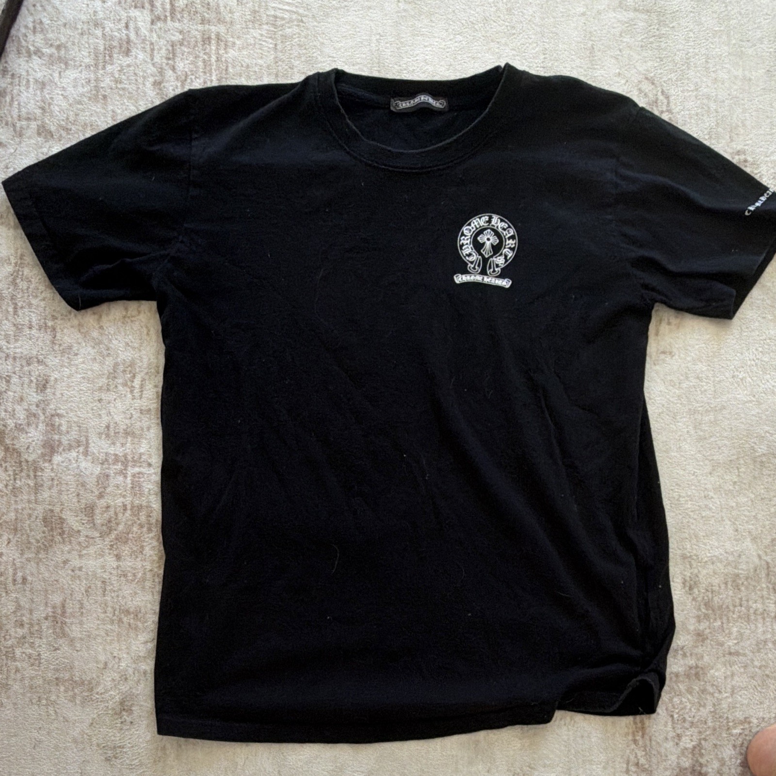 Chrome Hearts Men&rsquo;s S Black Cotton Graphic Logo Crew Neck Short Sleeve Tee