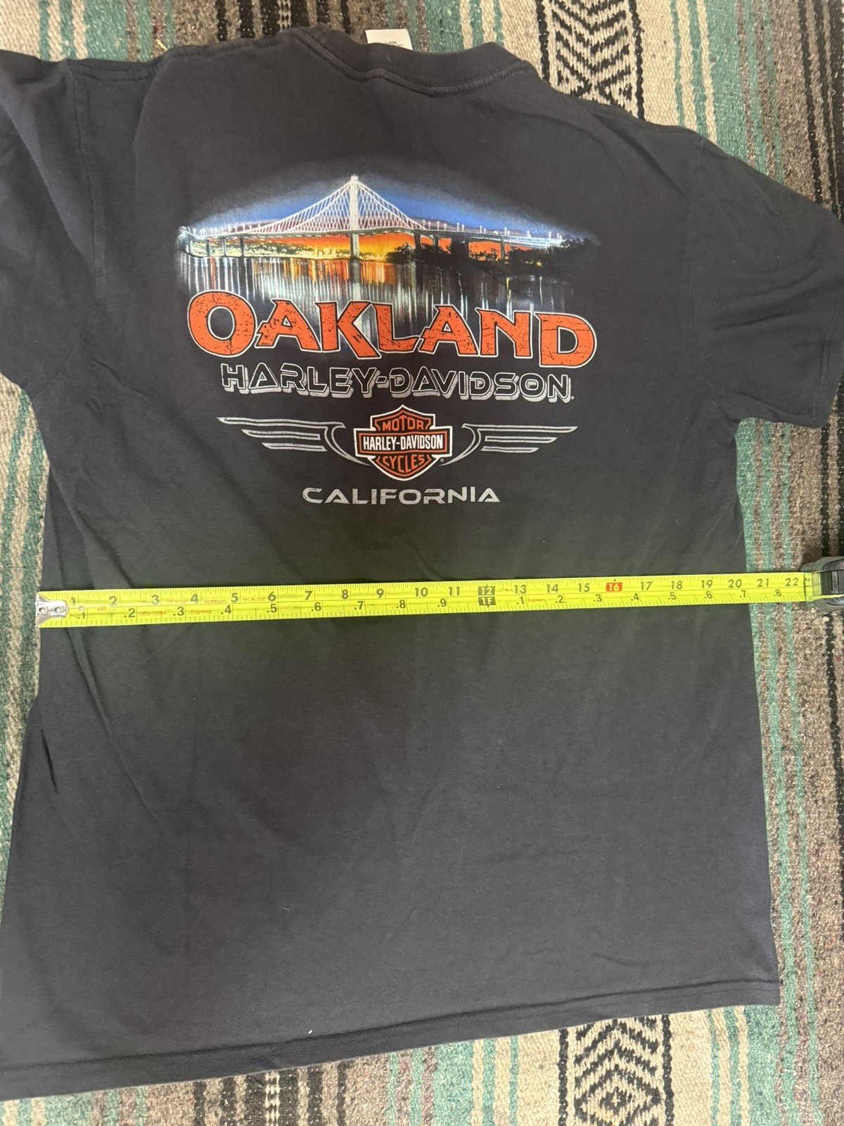 Oakland Harley Davidson Oakland, CA Shirt, L, 29 in Long 20 in Wide