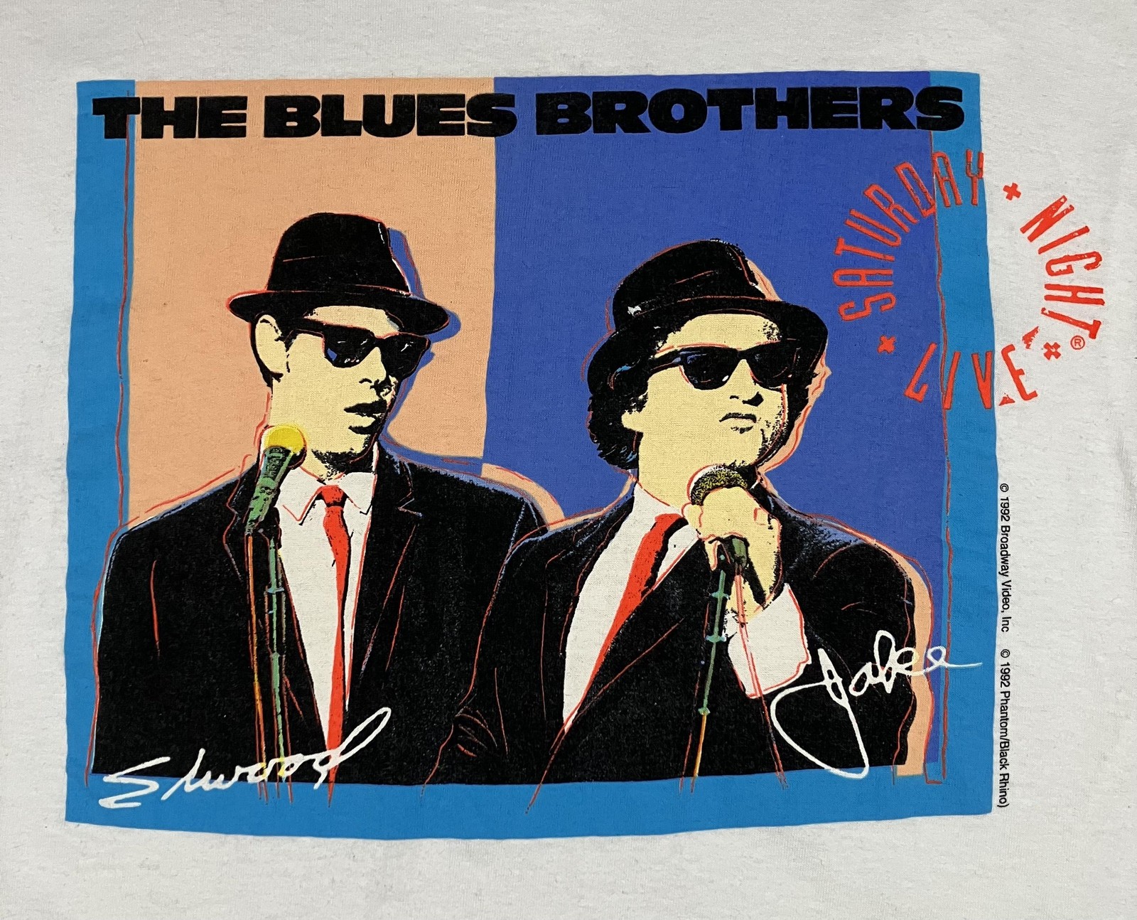 Vintage Blues Brothers Shirt Mens Large White SNL Saturday Night Live 90s Tee