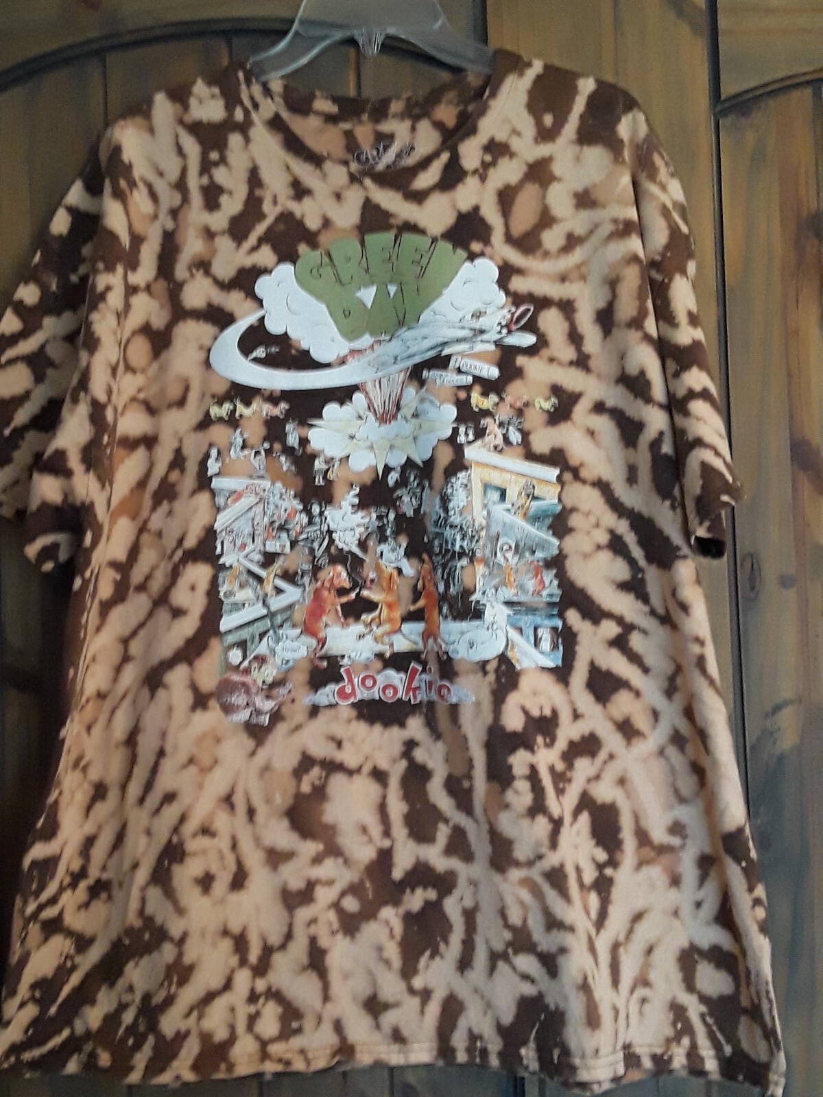 Green Day Mens Tie Dye Dookie Album T Shirt 2XL