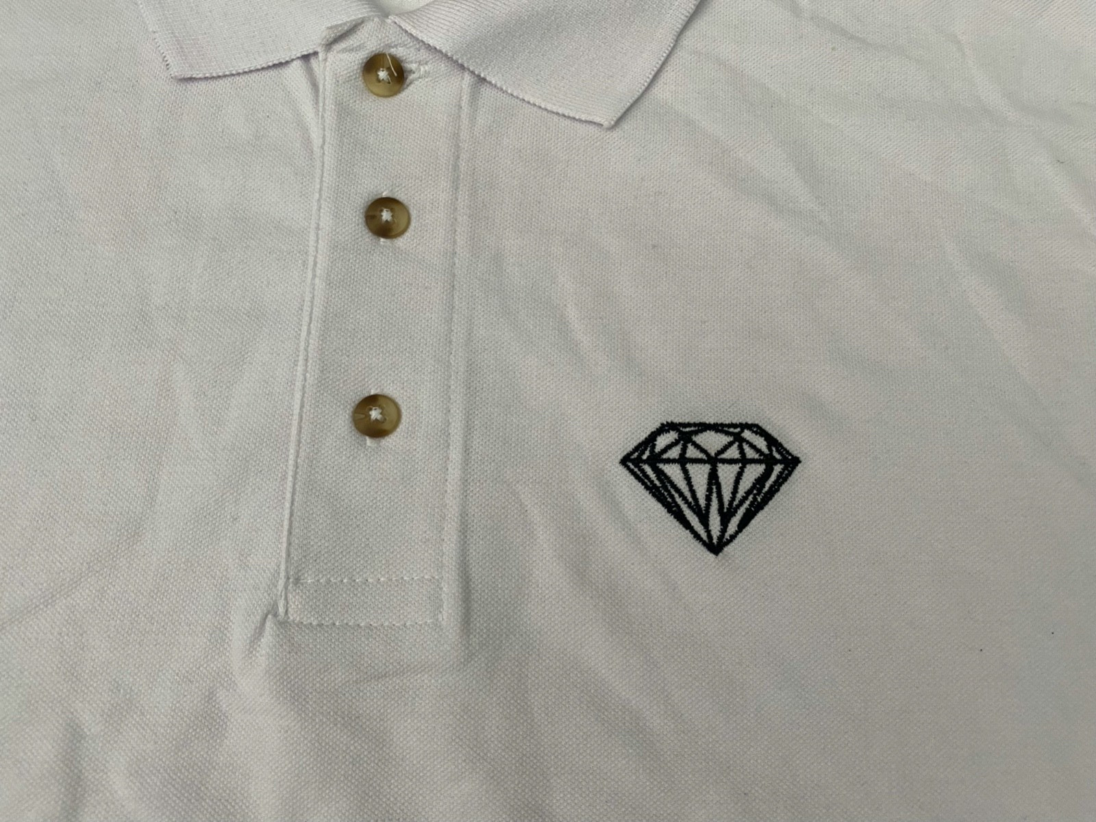 Men&rsquo;s Diamond Supply Co Logo Men Graphic White Polo T Shirt Size XL