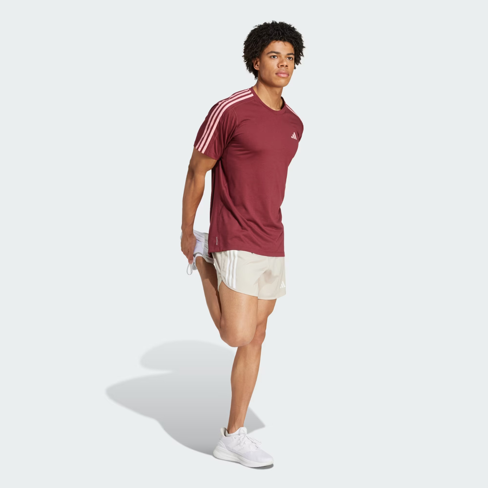 Adidas Aeroready Own the Run 3-Stripes S/S PERFORMANCE T-SHIRT SZ: 2XL 2X XXL