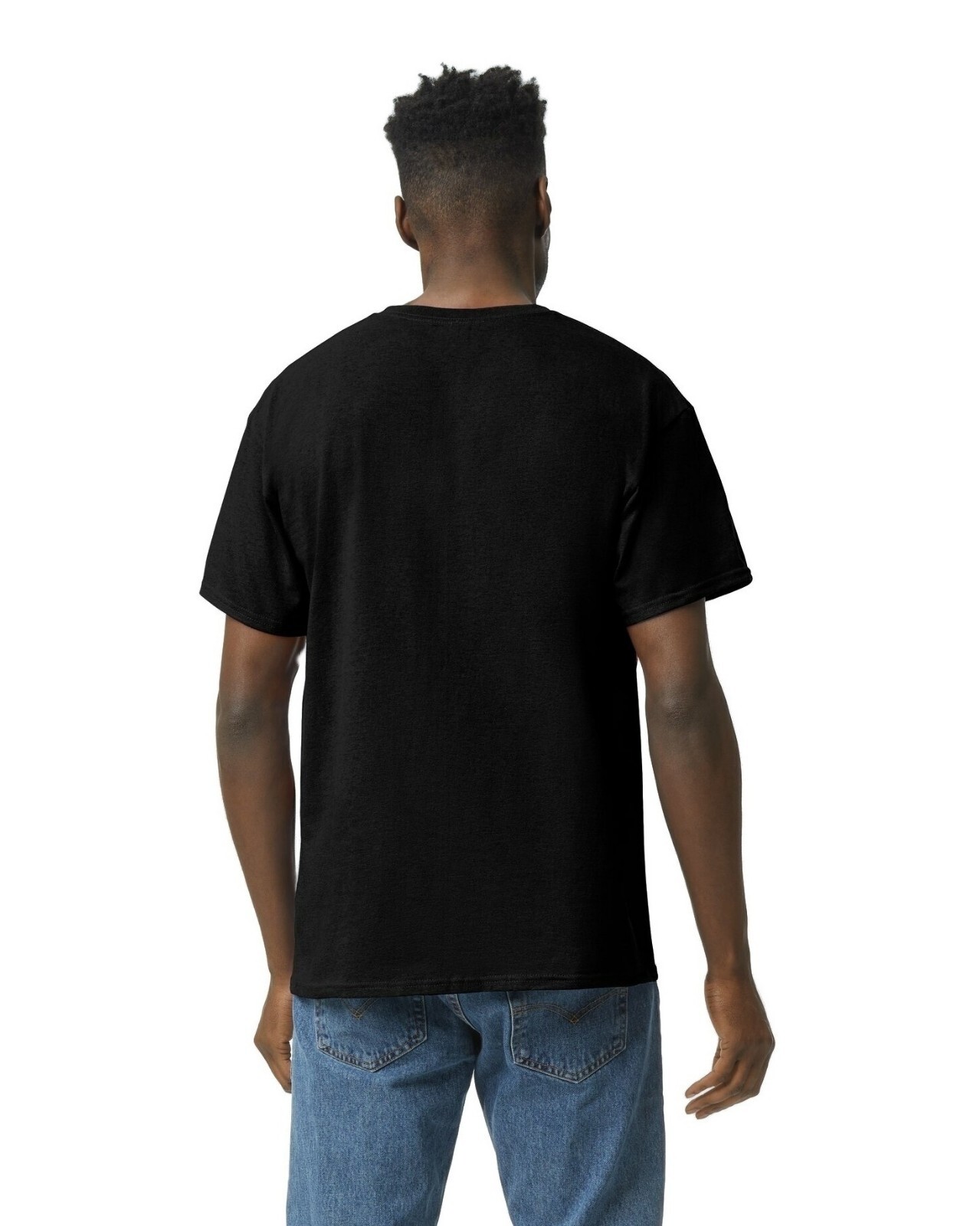 NEW LARGE Black Gildan Heavy Cotton 100% Cotton T-shirt G500 G5000