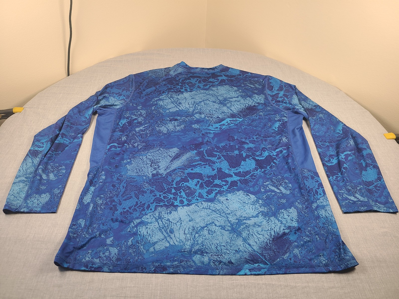 Realtree Fishing Shirt Mens 2XL Blue Aquatic Water All Over Print Sun Protection