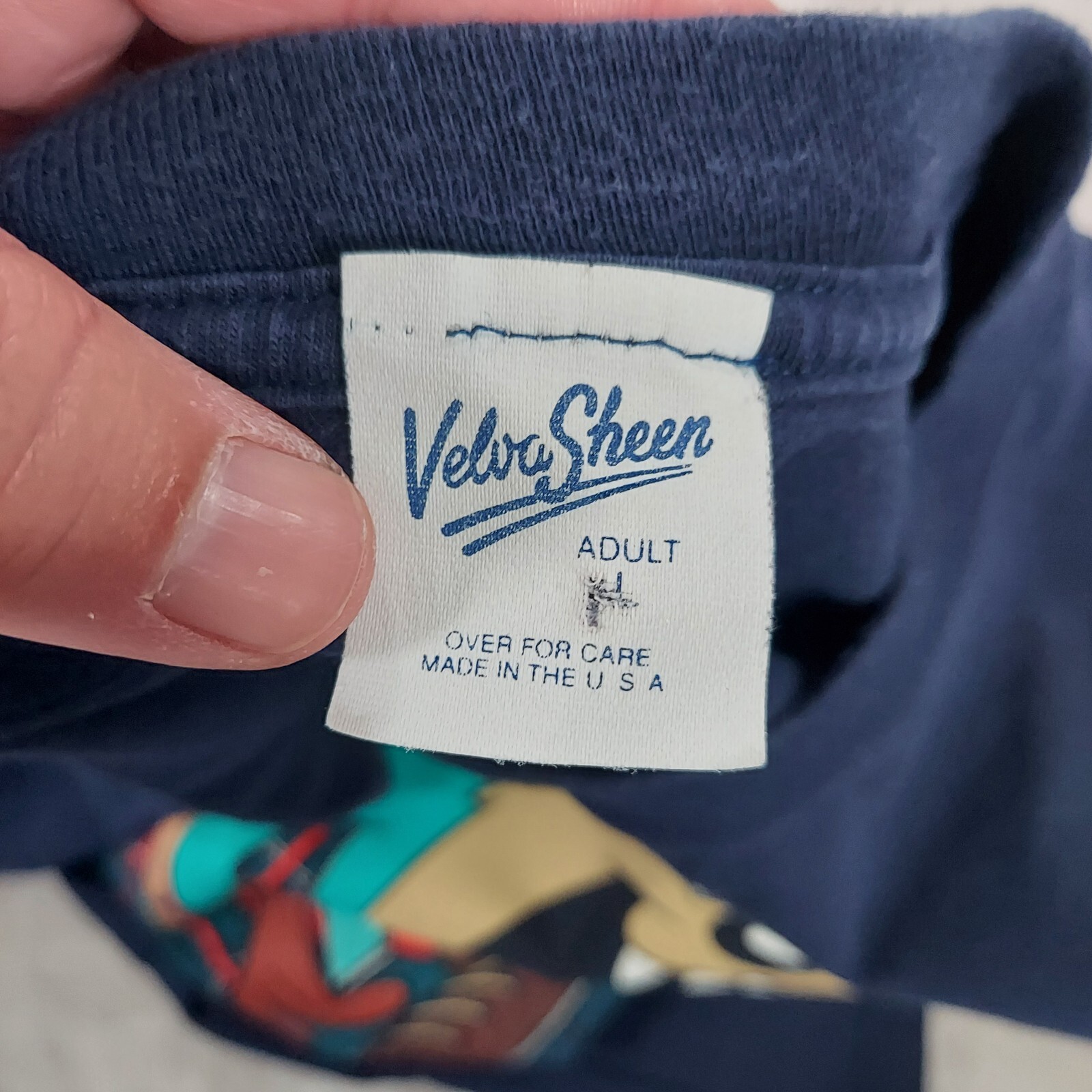 Vintage USA Velva Sheen Mens Shirt Tee Taz Looney Tunes 90s Large Short Sleeve