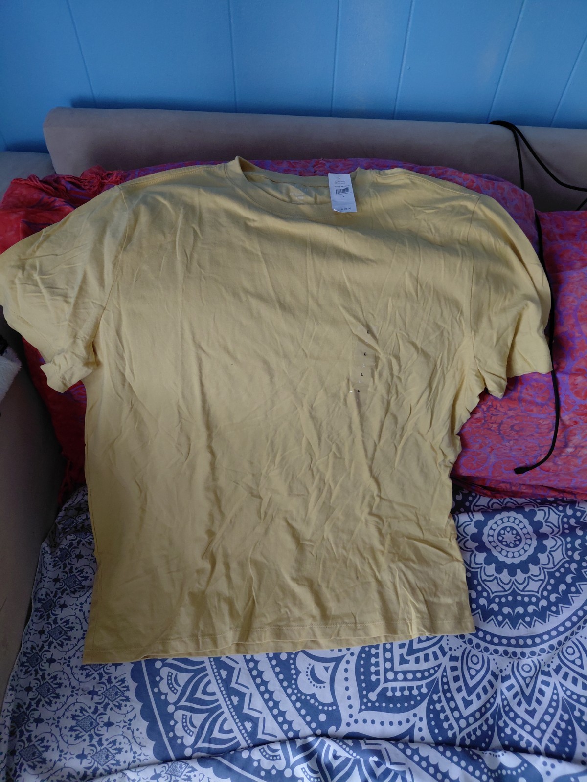 Gap Everyday Soft Men&rsquo;s Solid Yellow Crew Neck Short Sleeve T-Shirt Size L
