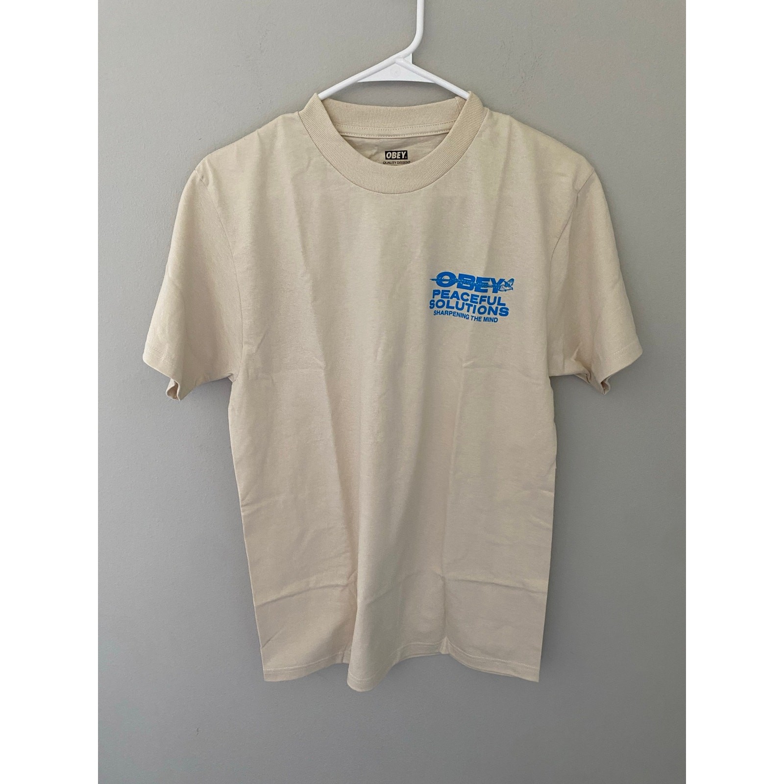 New Obey Clothing Peaceful Solutions Front Back Graphic Tee, Size XL