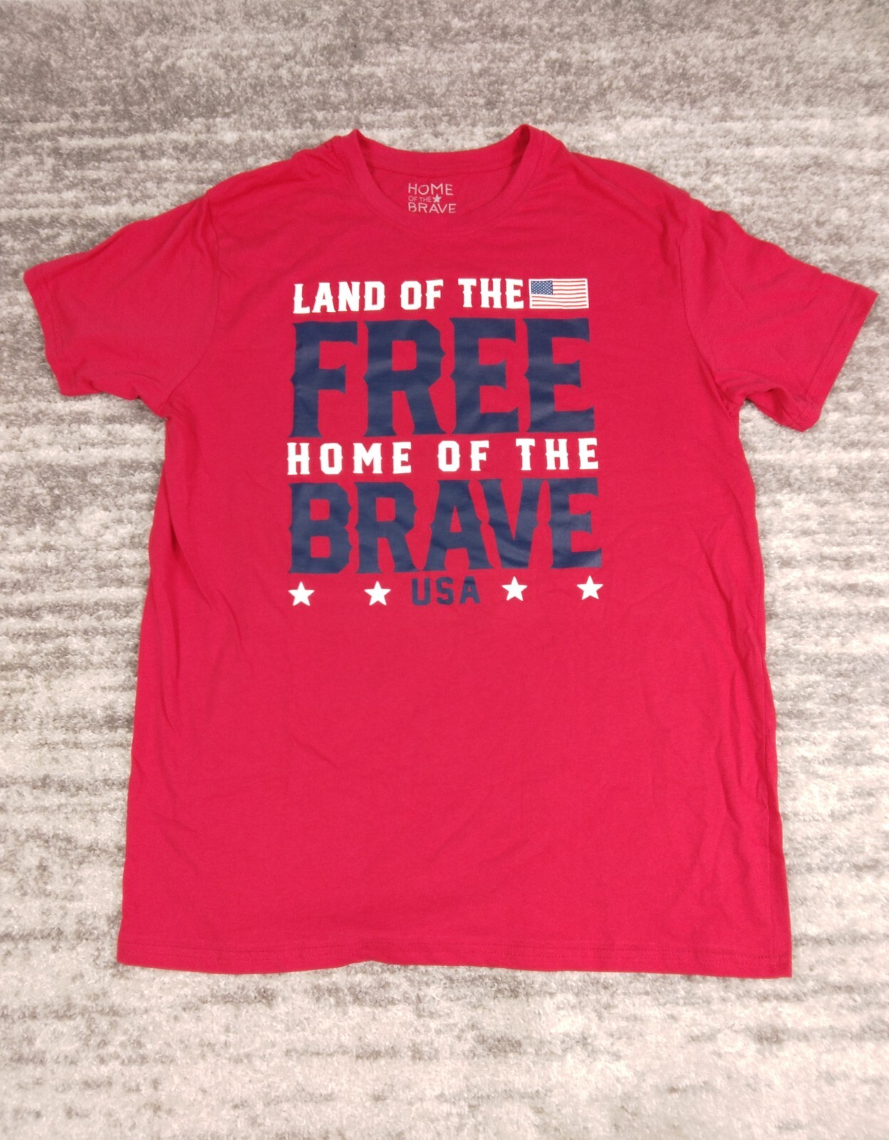 Patriotic Shirt Men&rsquo;s XL Red Land of the Free Home of the Brave USA